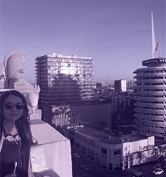 Sally In Los Angeles across from Capital Records